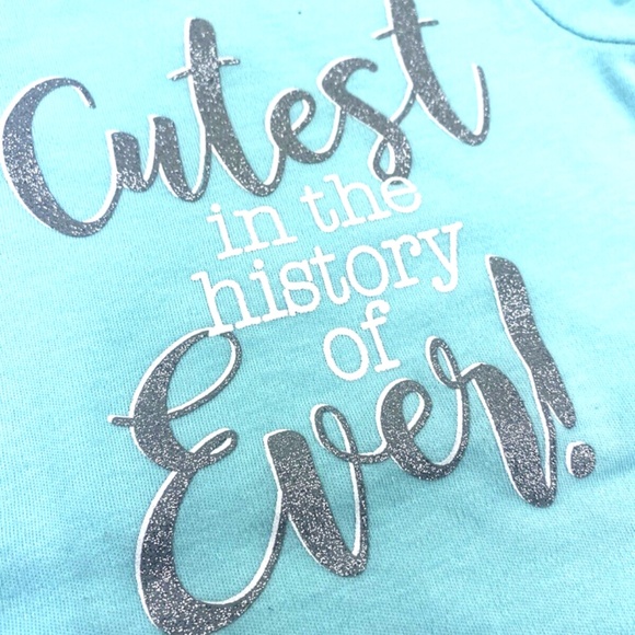 Baby Starters Bodysuit Size 6m Girls Cutest in History Glitter Snap Infants - Picture 7 of 8